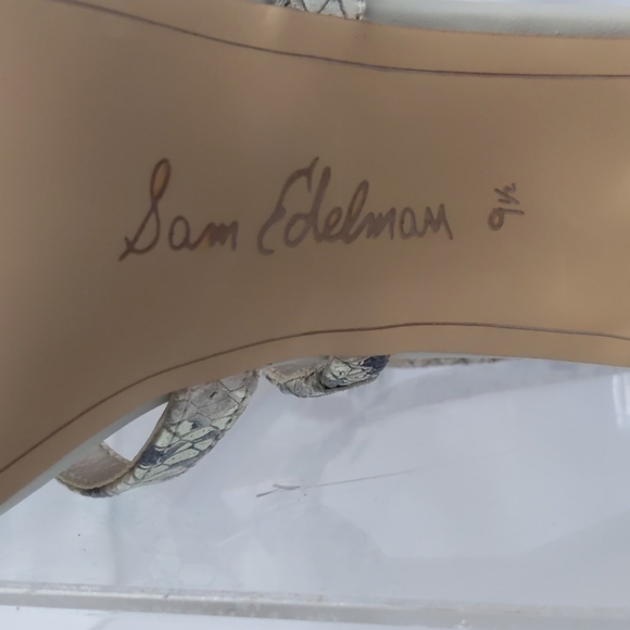 Sam Edelman Snakeskin Block Heel Sandals - Picture 4 of 4